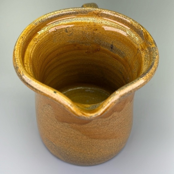 Studio Pottery Yellow Glaze Pitcher - Picture 6 of 10